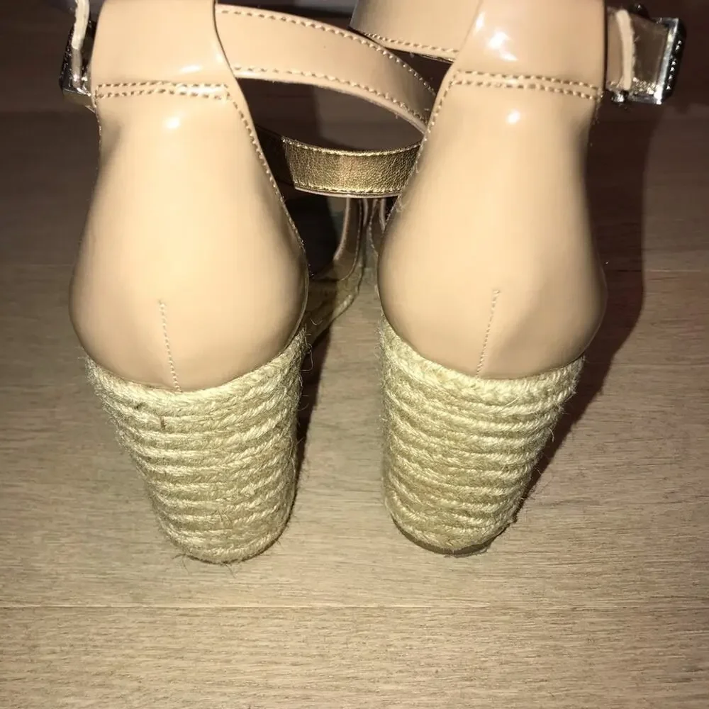 Sam Edelman Brenda Wedge Tan Sandal 10.5